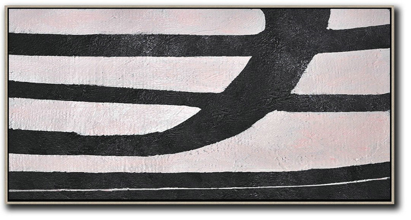Large Modern Abstract Painting,Hand-Painted Oversized Horizontal Minimal Art On Canvas,Home Canvas Wall Art